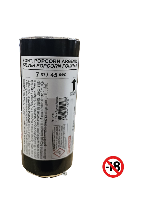 FONTANA POPCORN ARGENTO 7 METRI 45 SECONDI PIROGIOCHI